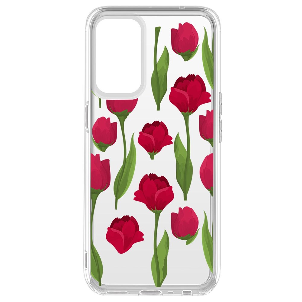 

Чехол-накладка Krutoff Clear Case Розы паттерн для Oppo Reno5, Прозрачный