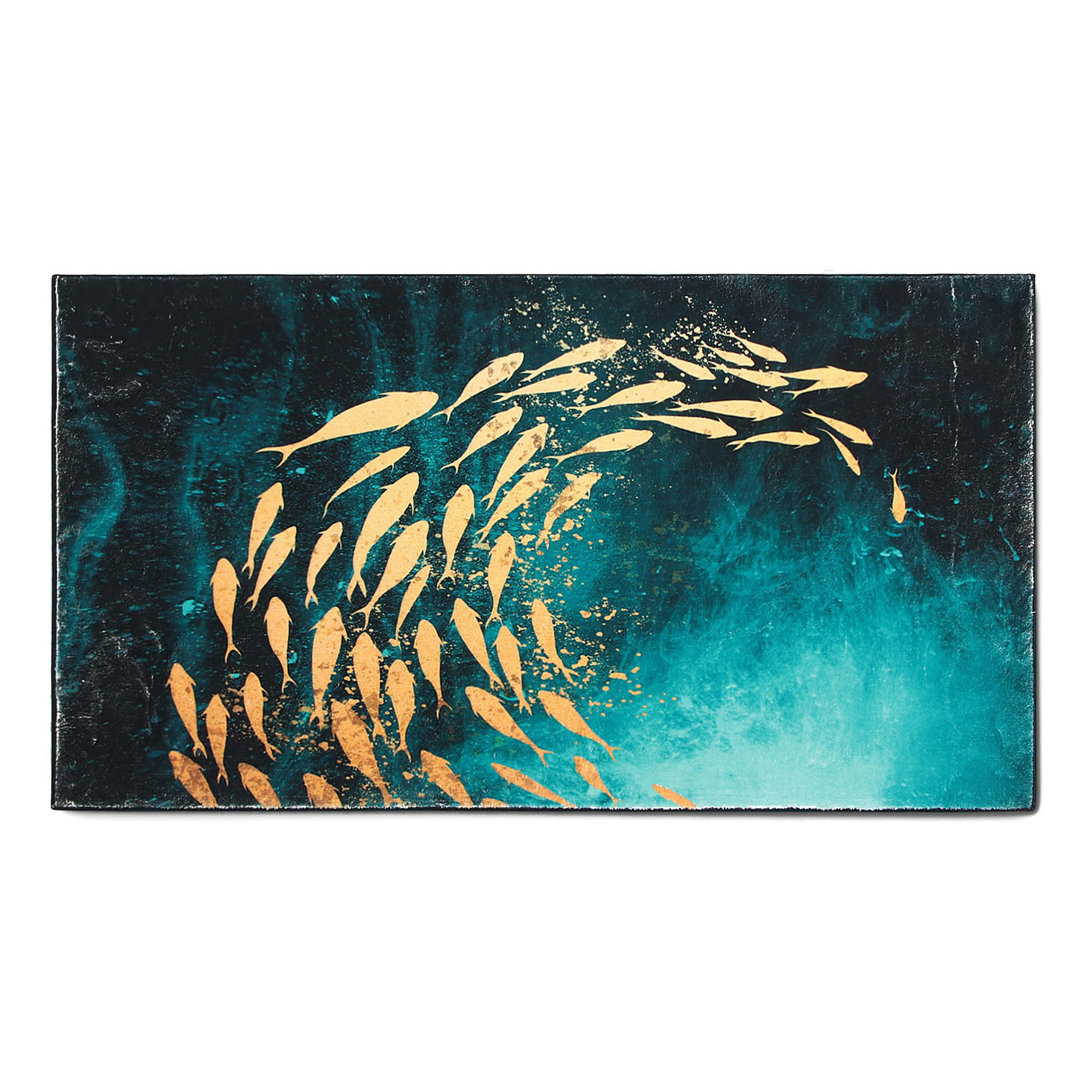 фото Коврик silverstone carpet морская волна и золотые рыбки 80 х 150 см полиэстер