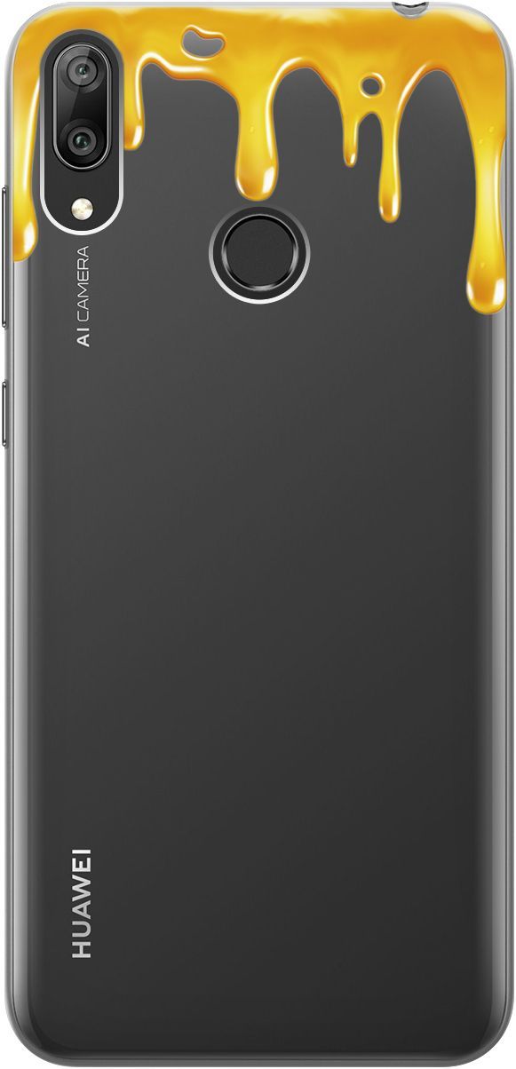 

Силиконовый чехол на Huawei Y7 (2019) "Honey" прозрачный, Прозрачный;желтый, 1704