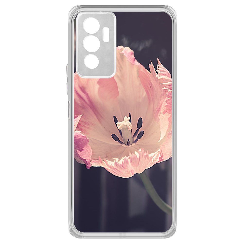 

Чехол-накладка Krutoff Clear Case Тюльпан для Vivo V23e
