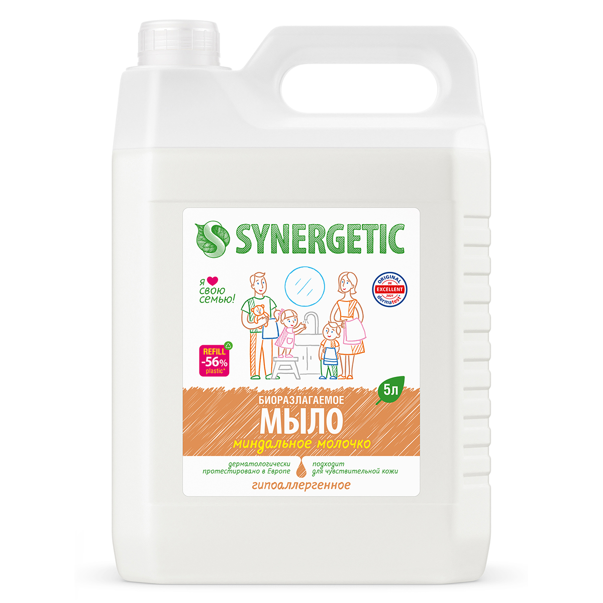 Жидкое мыло Synergetic Миндальное молочко, 5 л