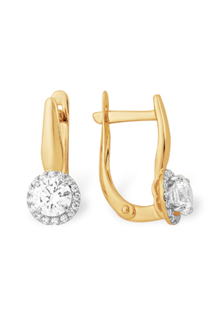 

Серьги из желтого золота с фианитом Kari Jewelry С1326227, С1326227