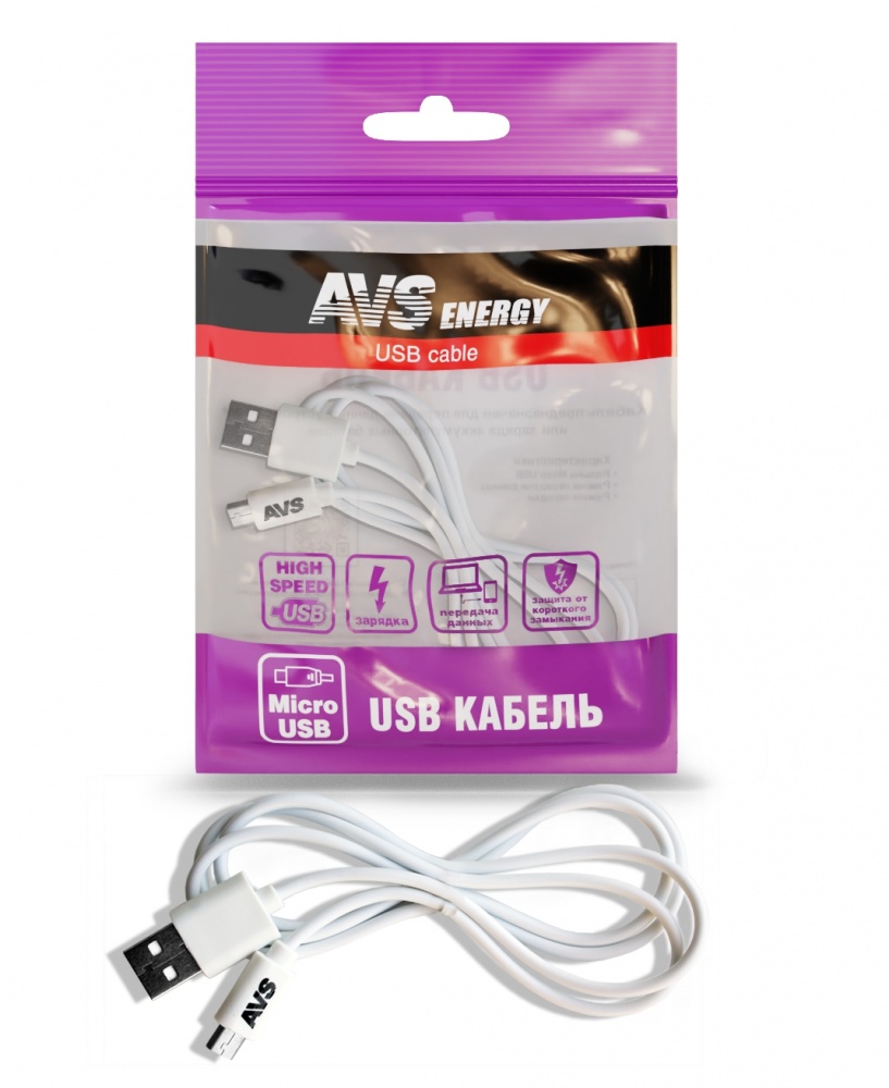 Кабель AVS MR-311 USB - micro USB, 1 м, белый