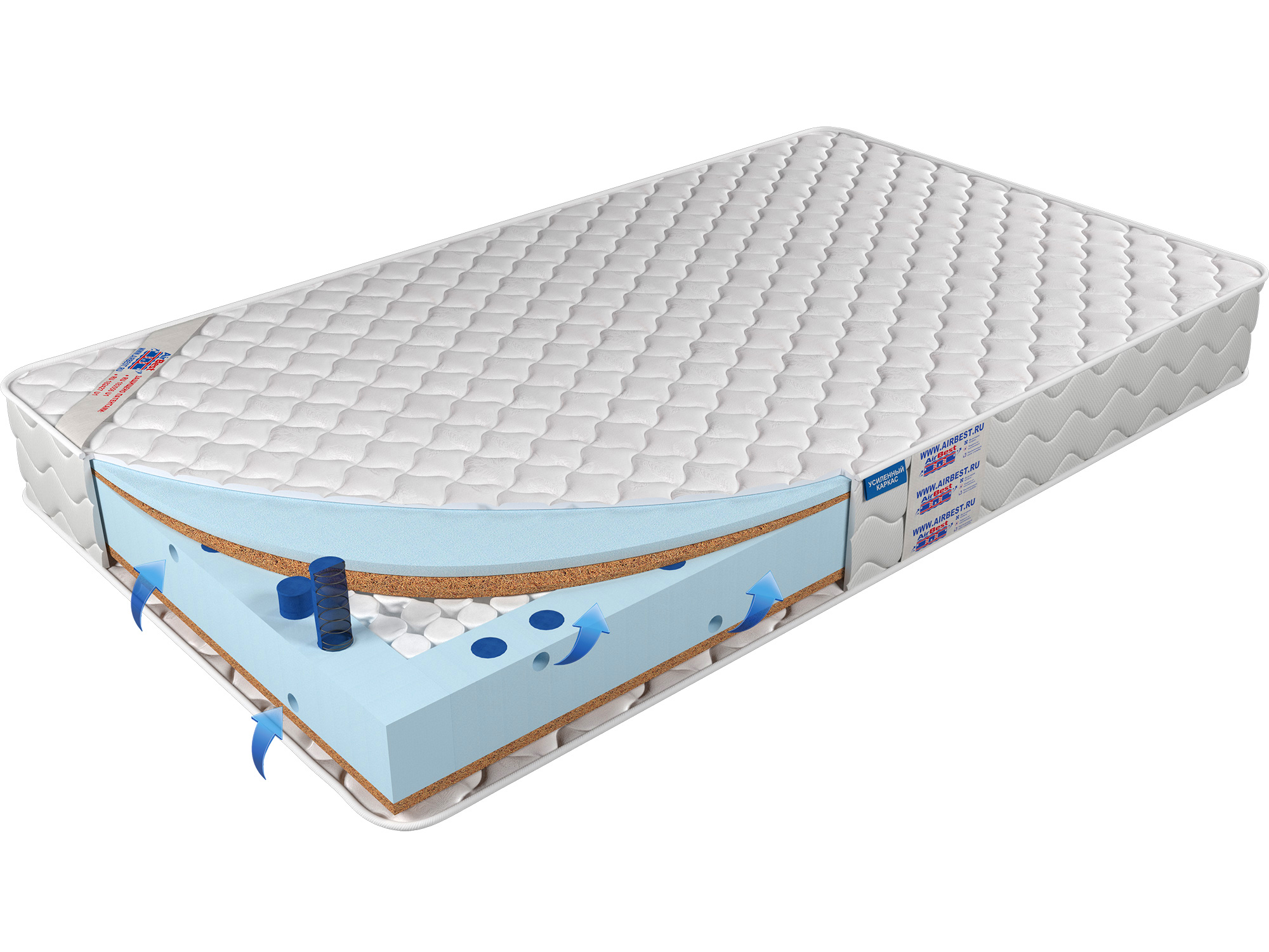 

Матрас Airbest Plus s1000 190x190x18, Белый, Матрас Airbest Plus s1000