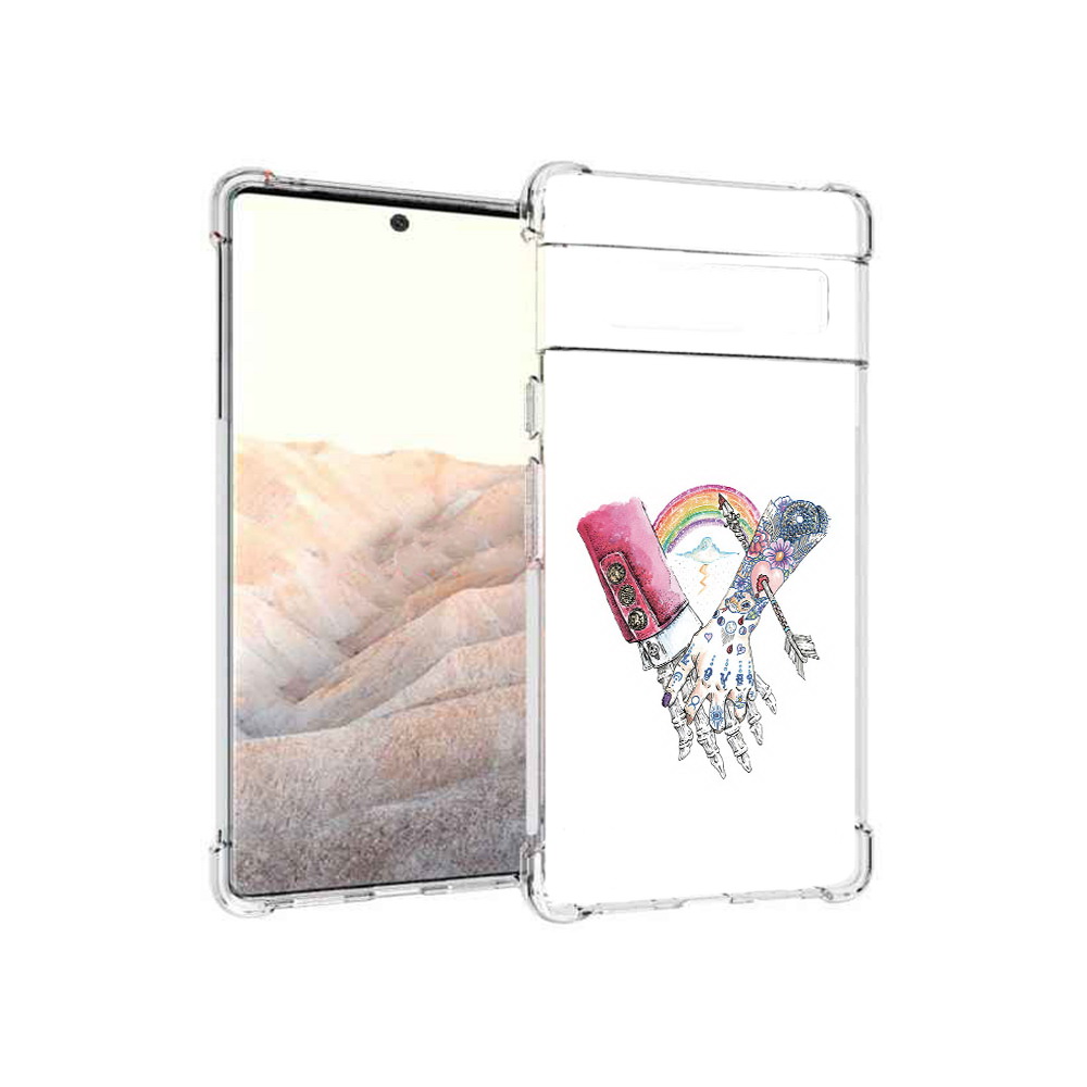 

Чехол MyPads Tocco для Google Pixel 6 Pro абстракция руки в татуировках, Прозрачный, Tocco