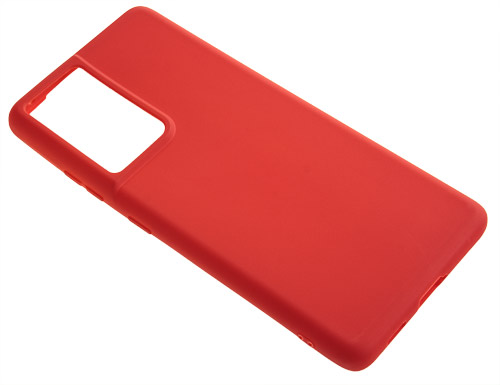 фото Силиконовый чехол tpu case матовый для samsung s21 ultra красный pc