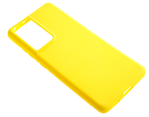 фото Силиконовый чехол tpu case матовый для samsung s21 ultra желтый pc