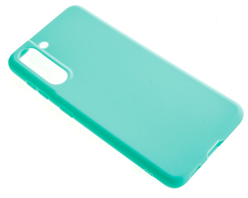 фото Силиконовый чехол tpu case матовый для samsung s21 бирюзовый pc