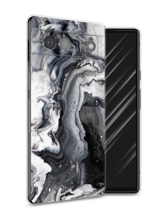 

Чехол Awog на Google Pixel 6 "Бело-черные сложные полосы", Разноцветный, 270850-3