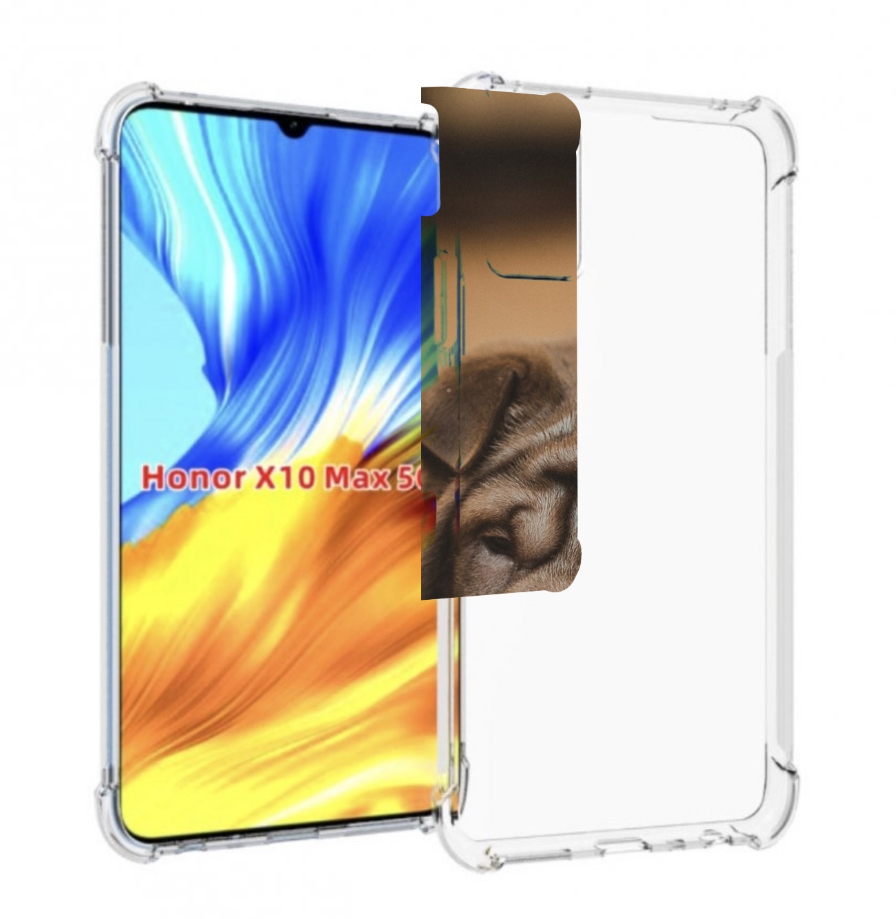 

Чехол MyPads шарпеи для Honor X10 Max, Прозрачный, Tocco