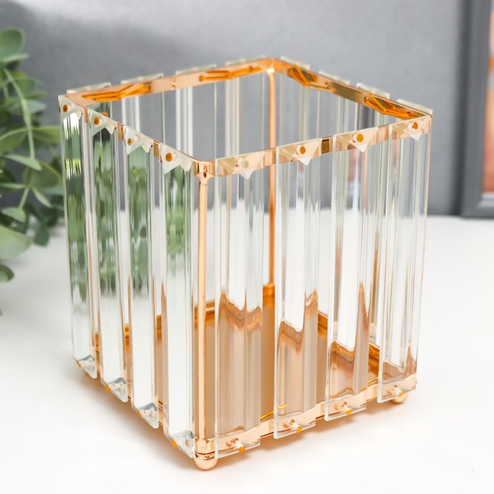 

Подсвечник металл на 1 свечу "Кристаллы" квадрат золото 12,5х11,5х11,5 см, Золотистый