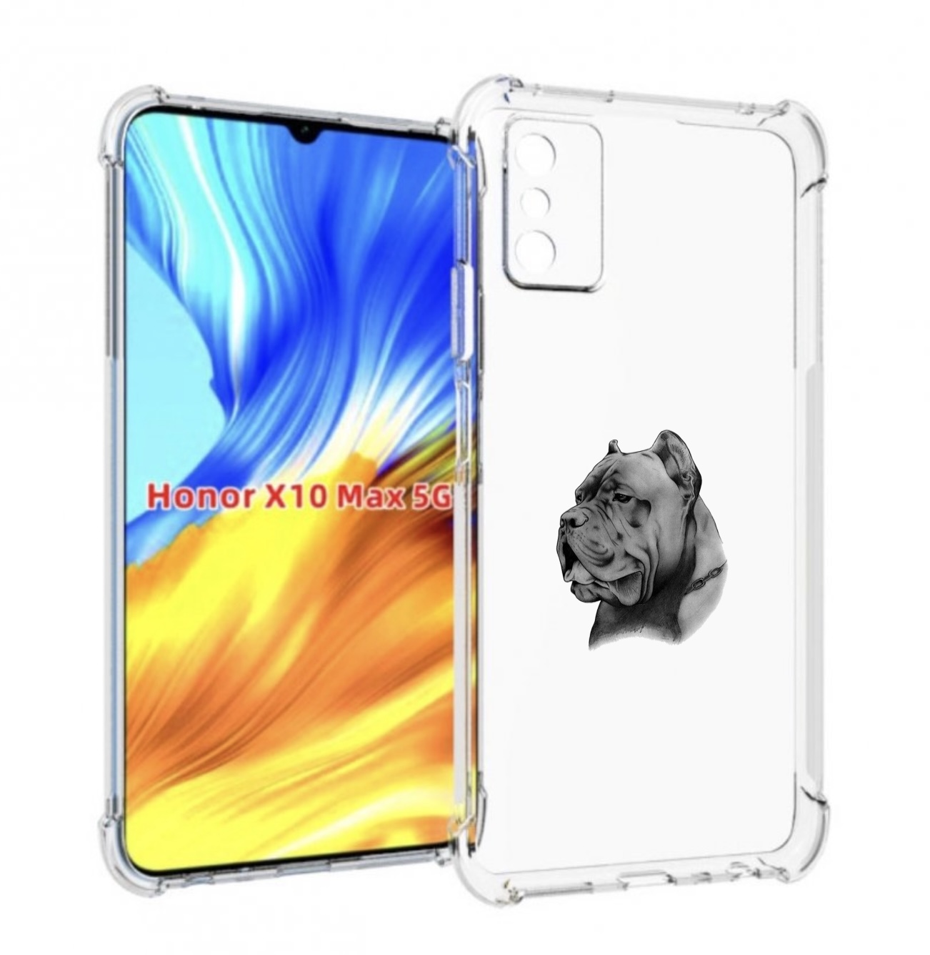

Чехол MyPads грозный бульдог для Honor X10 Max, Прозрачный, Tocco