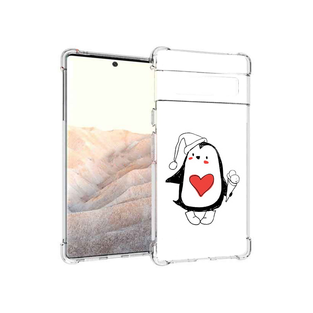 

Чехол MyPads Tocco для Google Pixel 6 Pro Пингвин с мороженым, Прозрачный, Tocco