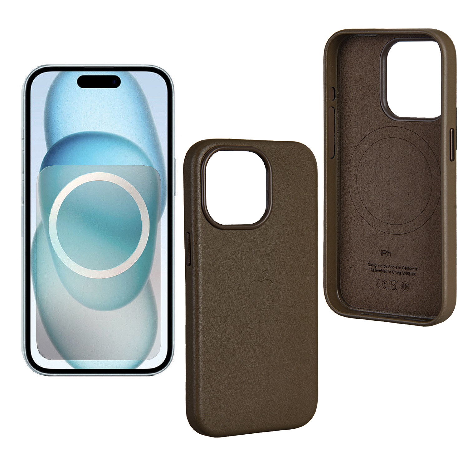 

Чехол iPhone 15 Pro Max Leather Case Light Brown, Коричневый, Чехол для iPhone 15 Pro Max Leather Case c LOGO Light Brown (IS006986)