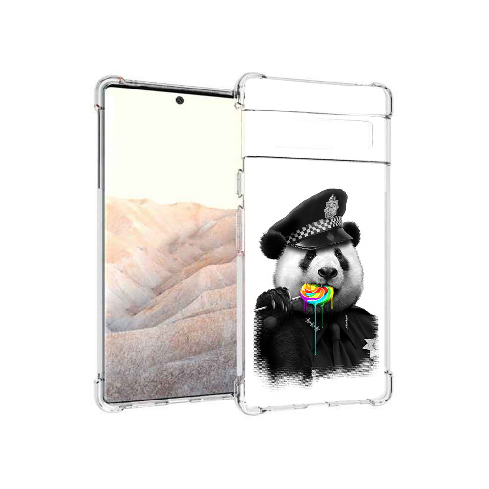 

Чехол MyPads Tocco для Google Pixel 6 Pro Панда полиция, Прозрачный, Tocco