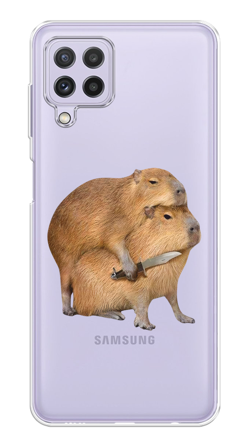 

Чехол на Samsung Galaxy A22/M22/M32 "Капибара с ножом", Бежевый, 2103550-1
