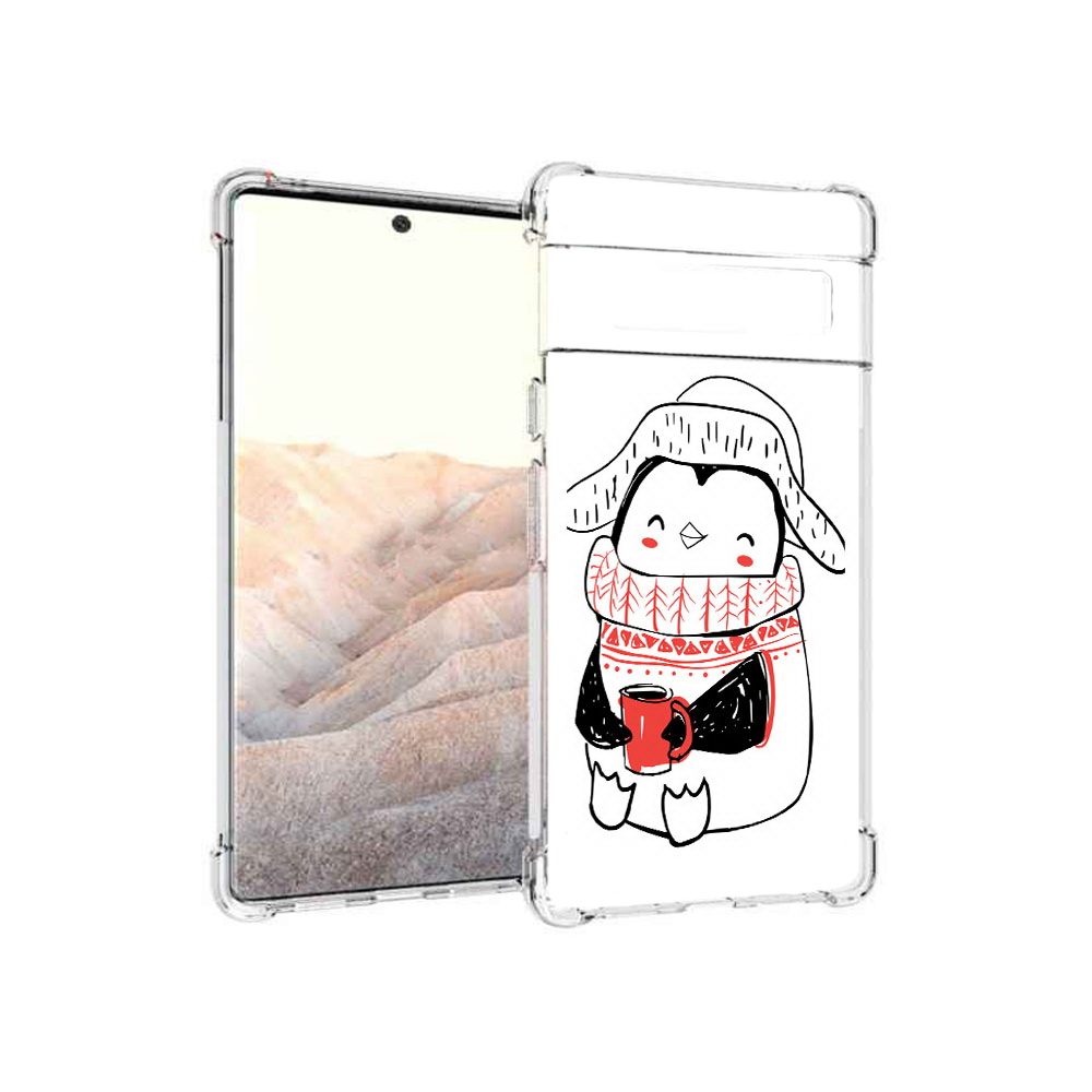 

Чехол MyPads Tocco для Google Pixel 6 Pro Милый пингвин, Прозрачный, Tocco