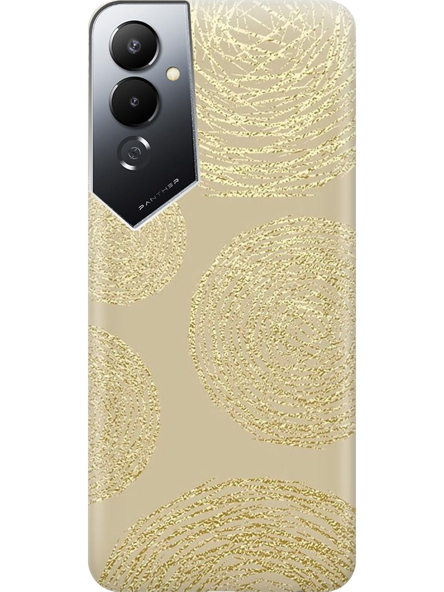 

Силиконовый чехол на Tecno Pova 4 с принтом "Золотые круги", Прозрачный;золотистый, 762091431
