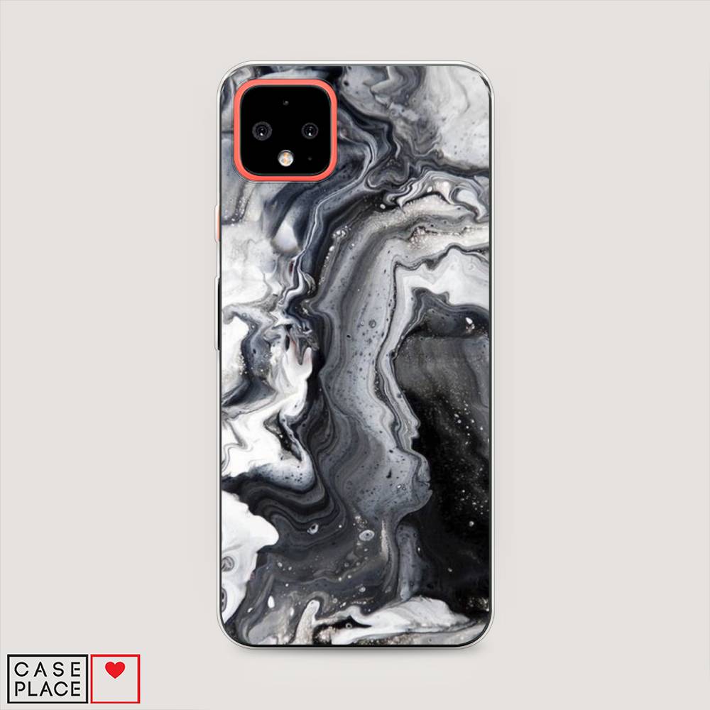 фото Силиконовый чехол "бело-черные сложные полосы" на google pixel 4 xl awog