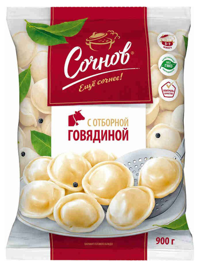 

Пельмени Сочнов с отборной говядиной 900 г