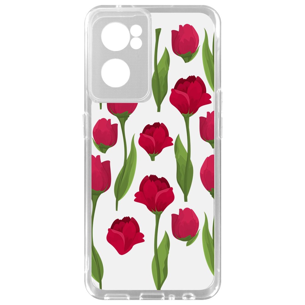 

Чехол-накладка Krutoff Clear Case Розы паттерн для OnePlus Nord CE 2 5G, Прозрачный