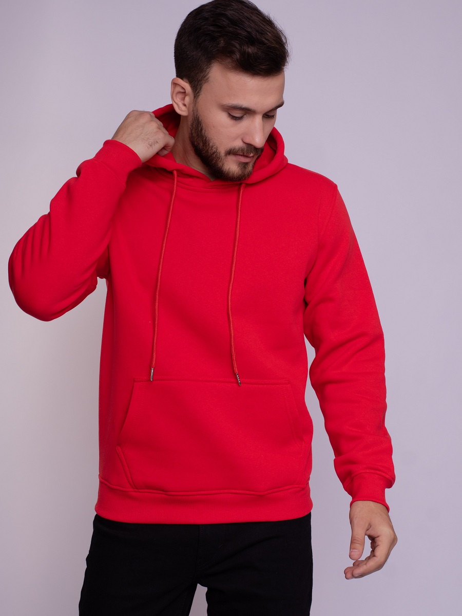 Худи мужское Uzcotton 1-UZ-M-H красное XS 1539₽