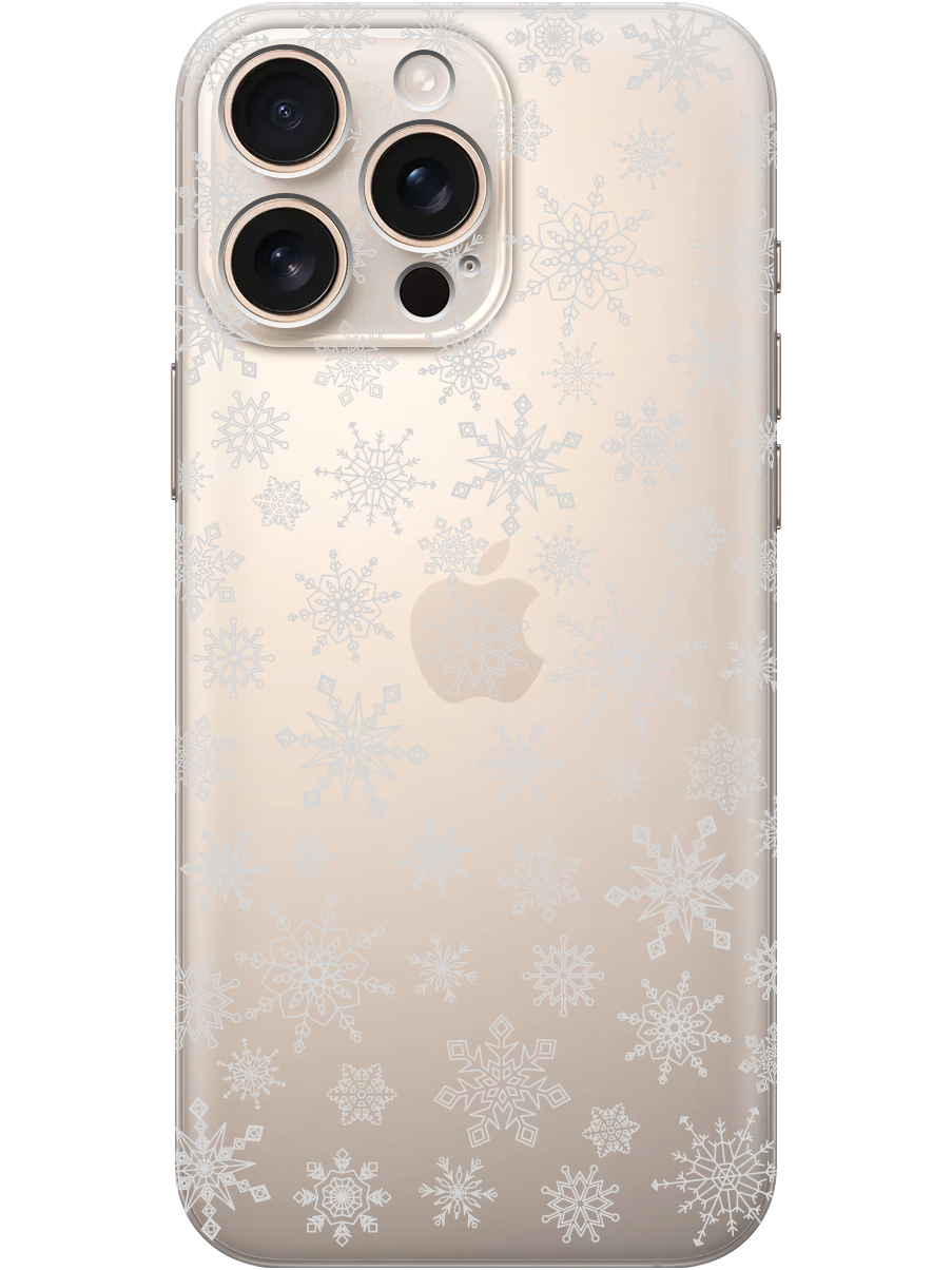 

Силиконовый чехол на Apple iPhone 16 Pro Max с принтом "Волшебные снежинки" прозрачный, Прозрачный;белый;серый, 785198341