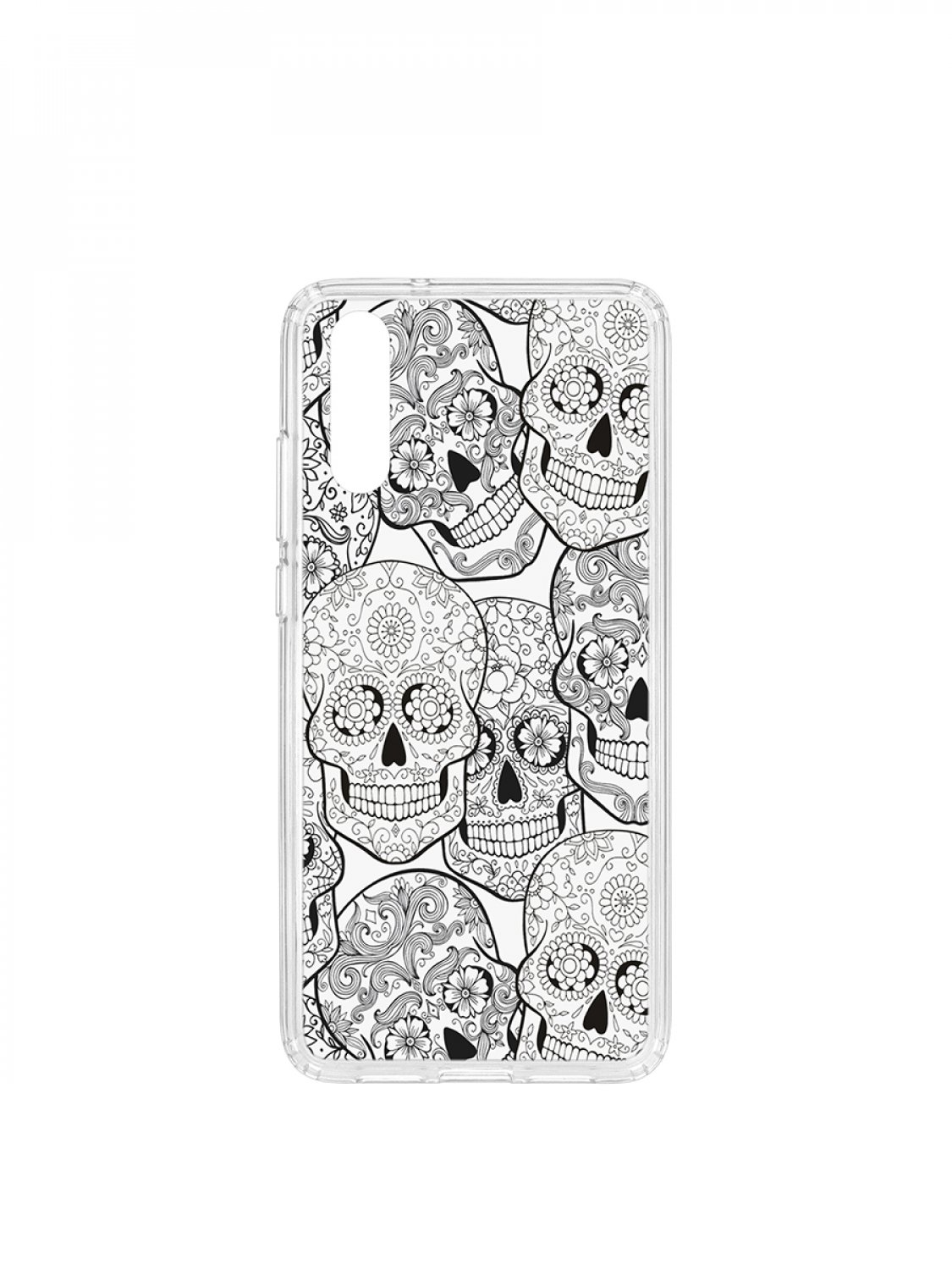 фото Чехол для huawei p20 kruche print skull black кruче