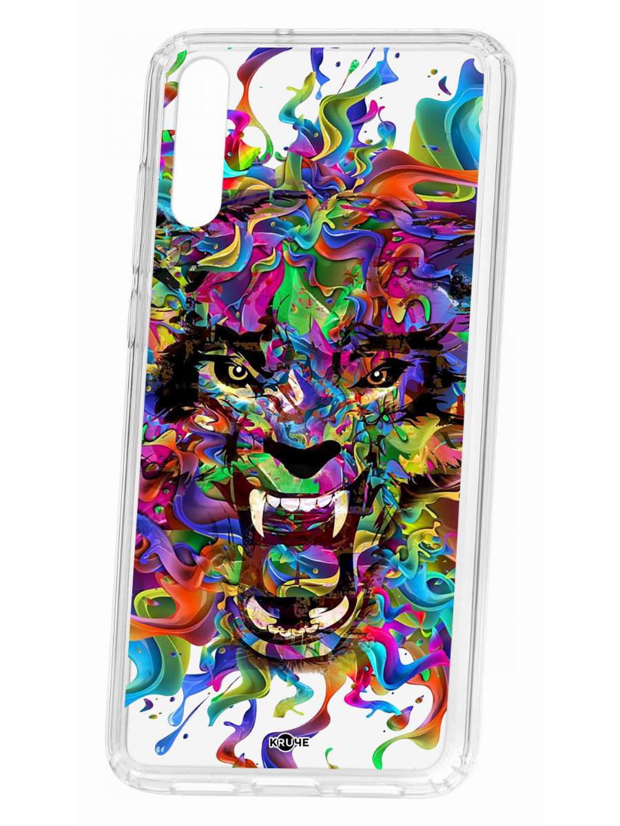 

Чехол для Huawei P20 Kruche Print Colored beast, Прозрачный;разноцветный