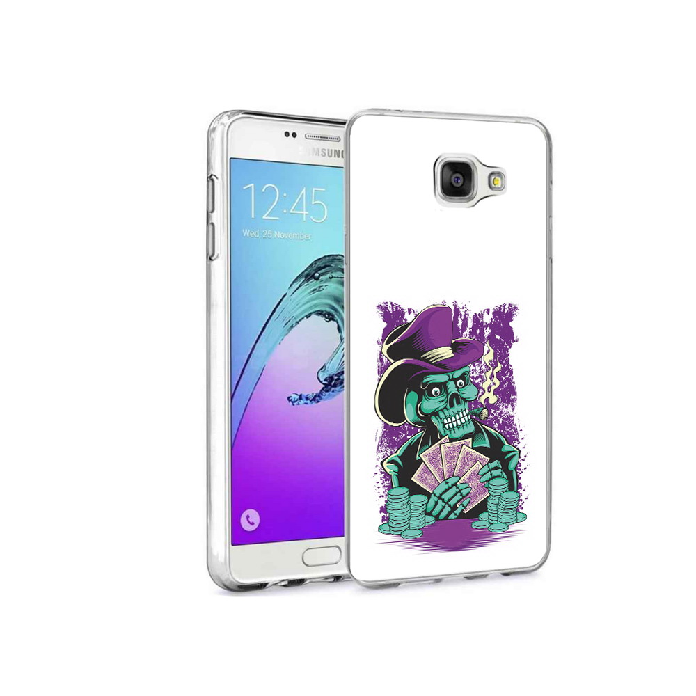 Чехол MyPads Tocco для Samsung Galaxy A9 Pro зеленый череп с картами (PT52968.556.361)
