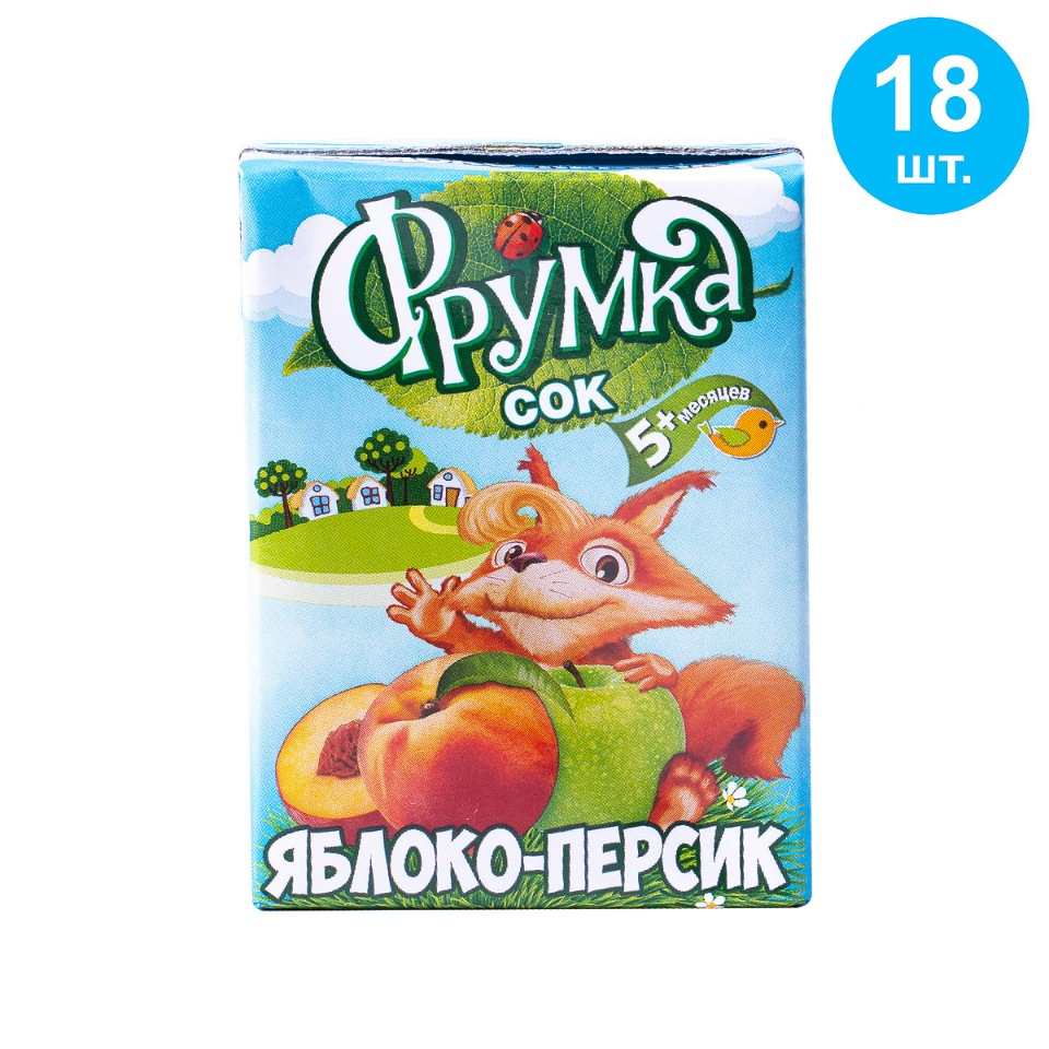 

Детский Сок Фрумка яблочно-персиковый - 0,2 л., 18 шт.