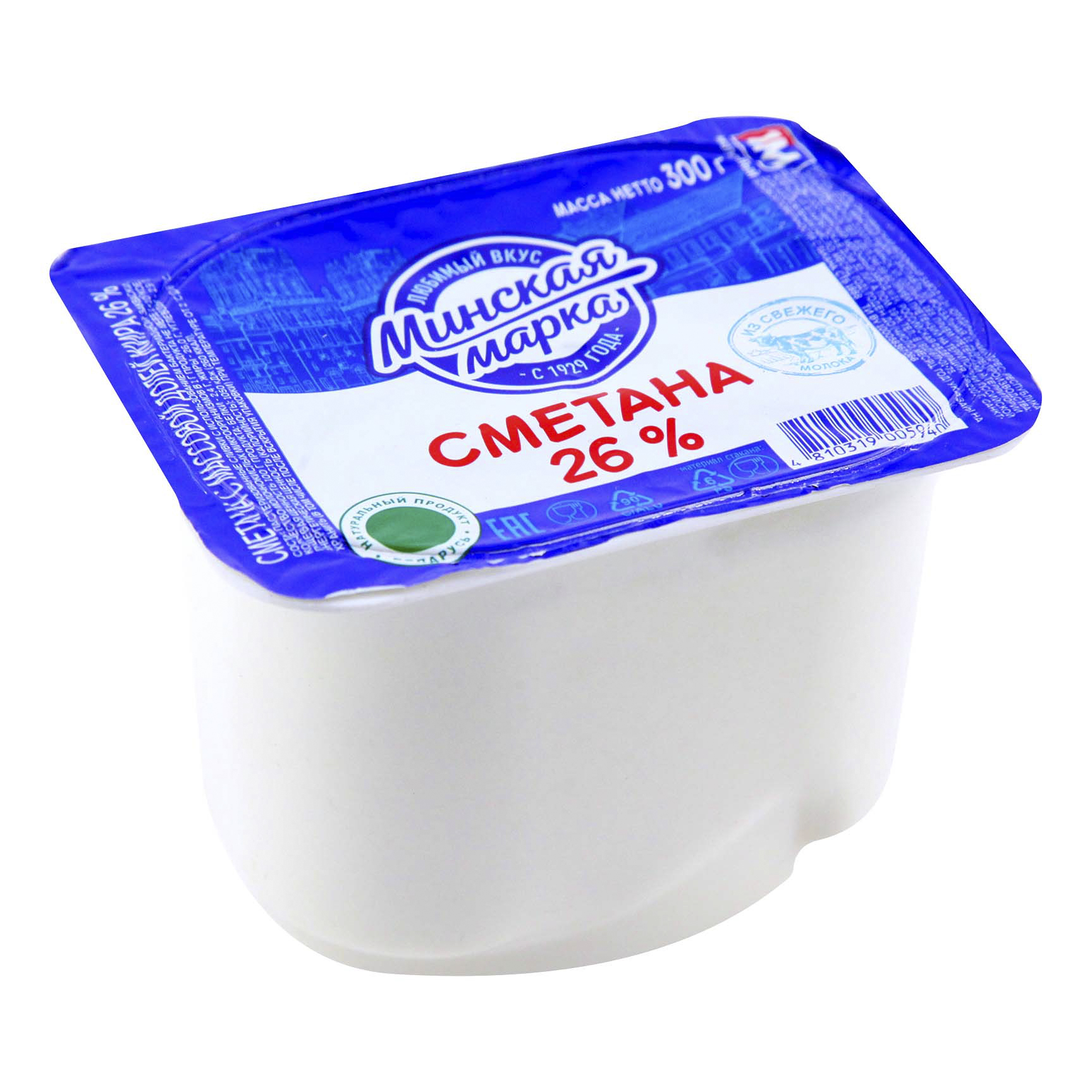 

Сметана Минская марка 26% 300 г