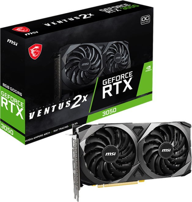 

Видеокарта MSI NVIDIA GeForce RTX 3050 (602-V397-373S), Черный, GeForce RTX 3050