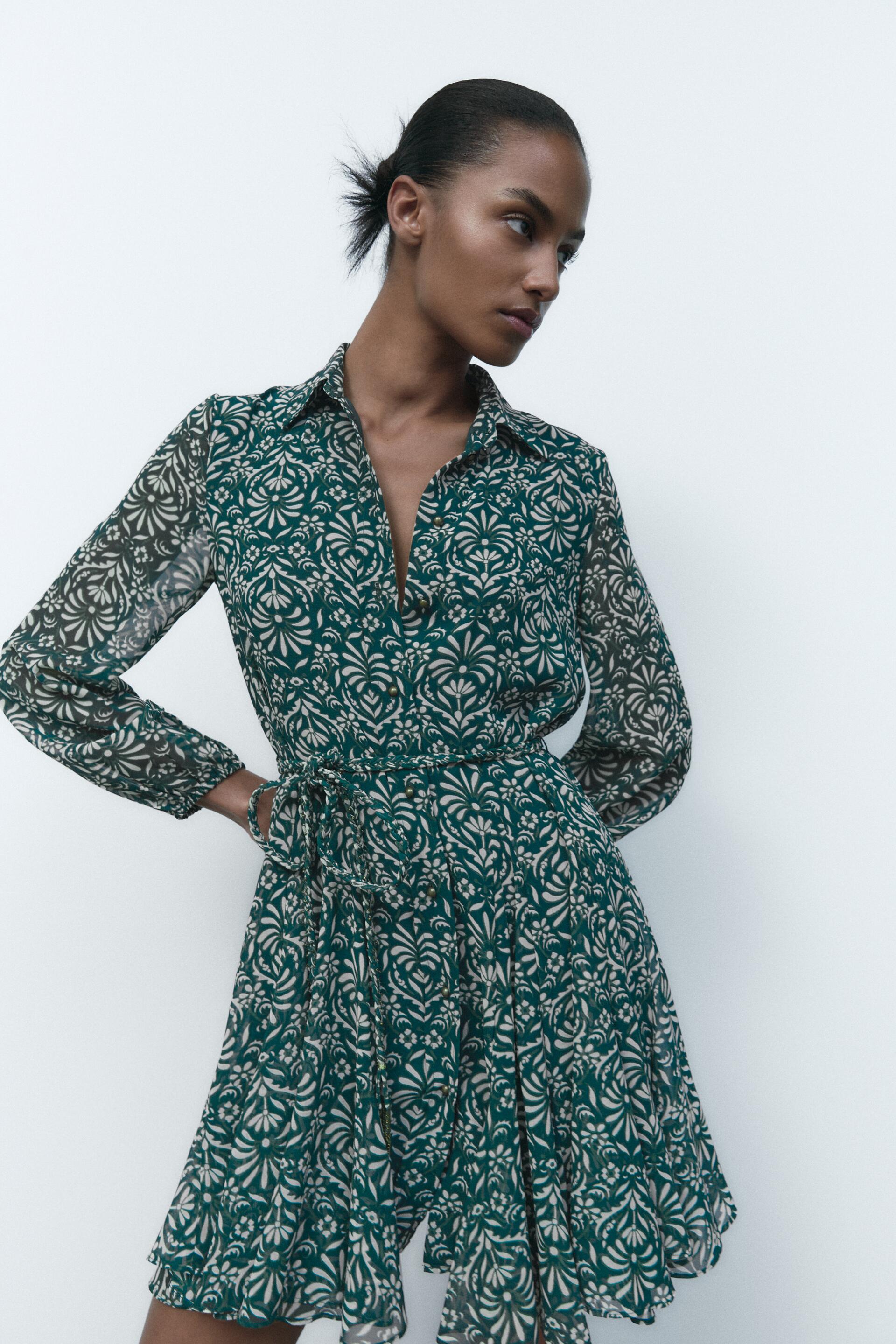 

Платье женское ZARA 07521258 зеленое XS, 07521258