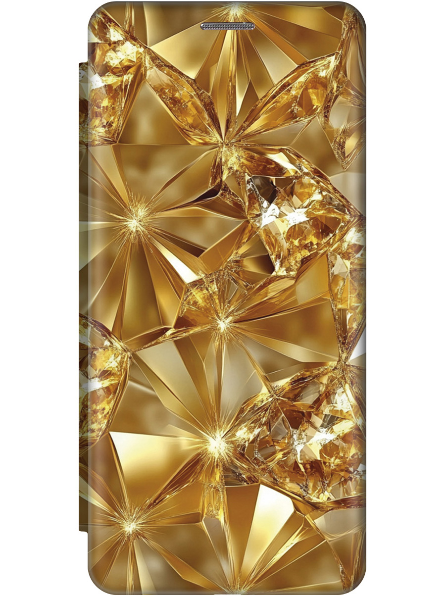 

Чехол-книжка на Realme C15/C25 с принтом "Желтый сапфир" золотой, Золотистый, 726149832