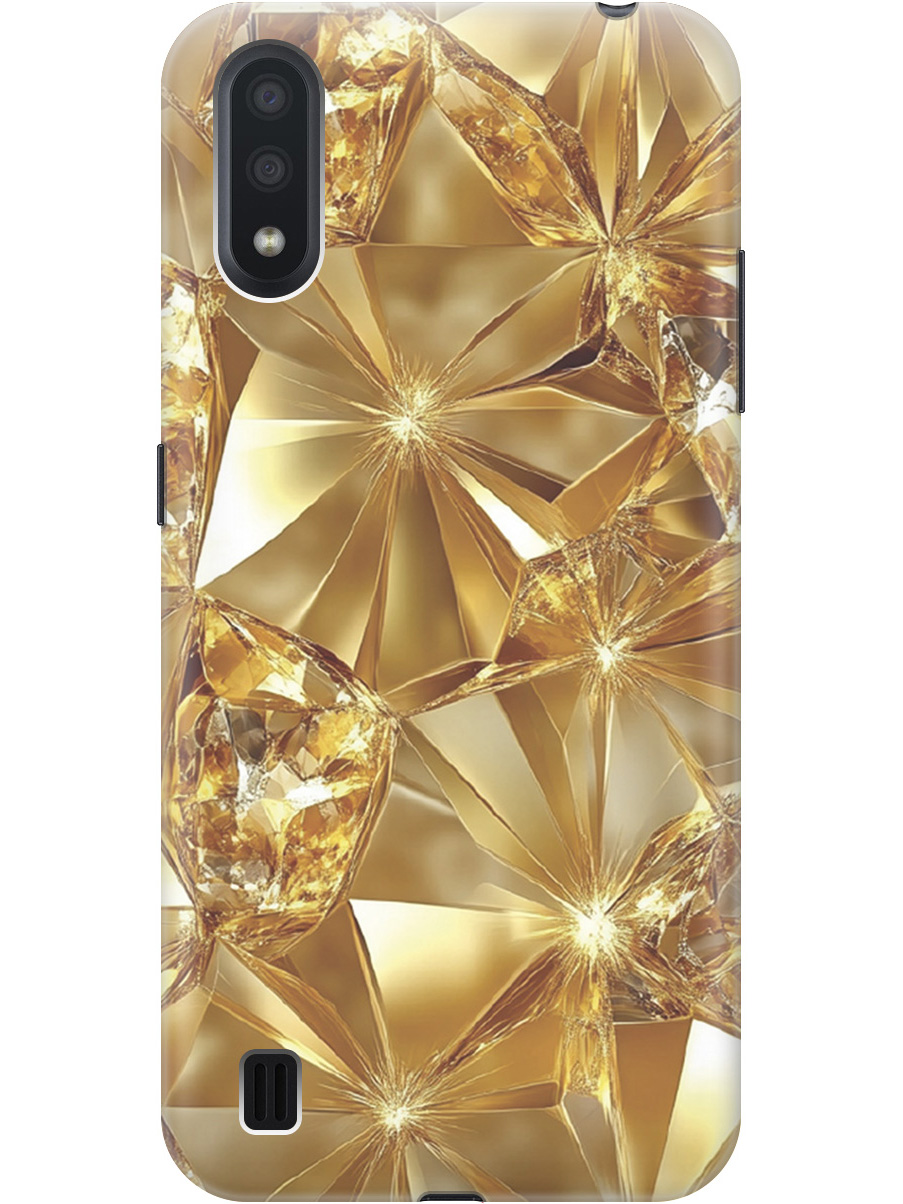 

Силиконовый чехол на Samsung Galaxy A01 с принтом "Желтый сапфир", Прозрачный;золотистый, 722444432