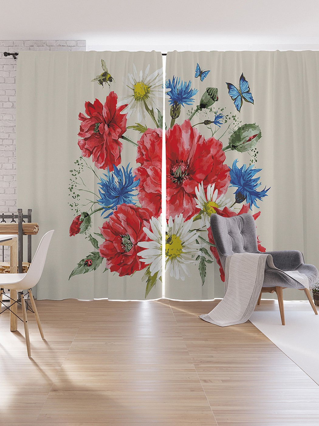 

Шторы под лён JoyArty "Букет из гвоздик", серия Oxford DeLux, 340х265 см, Букет из гвоздик