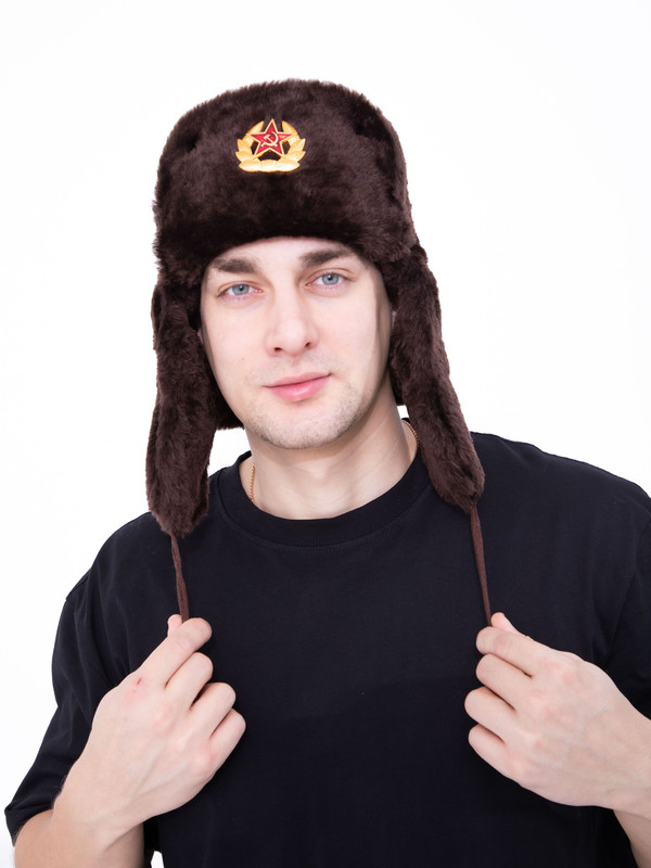 

Шапка ушанка унисекс NoBrand 14288 темно-коричневая, р.58, Коричневый, 14288