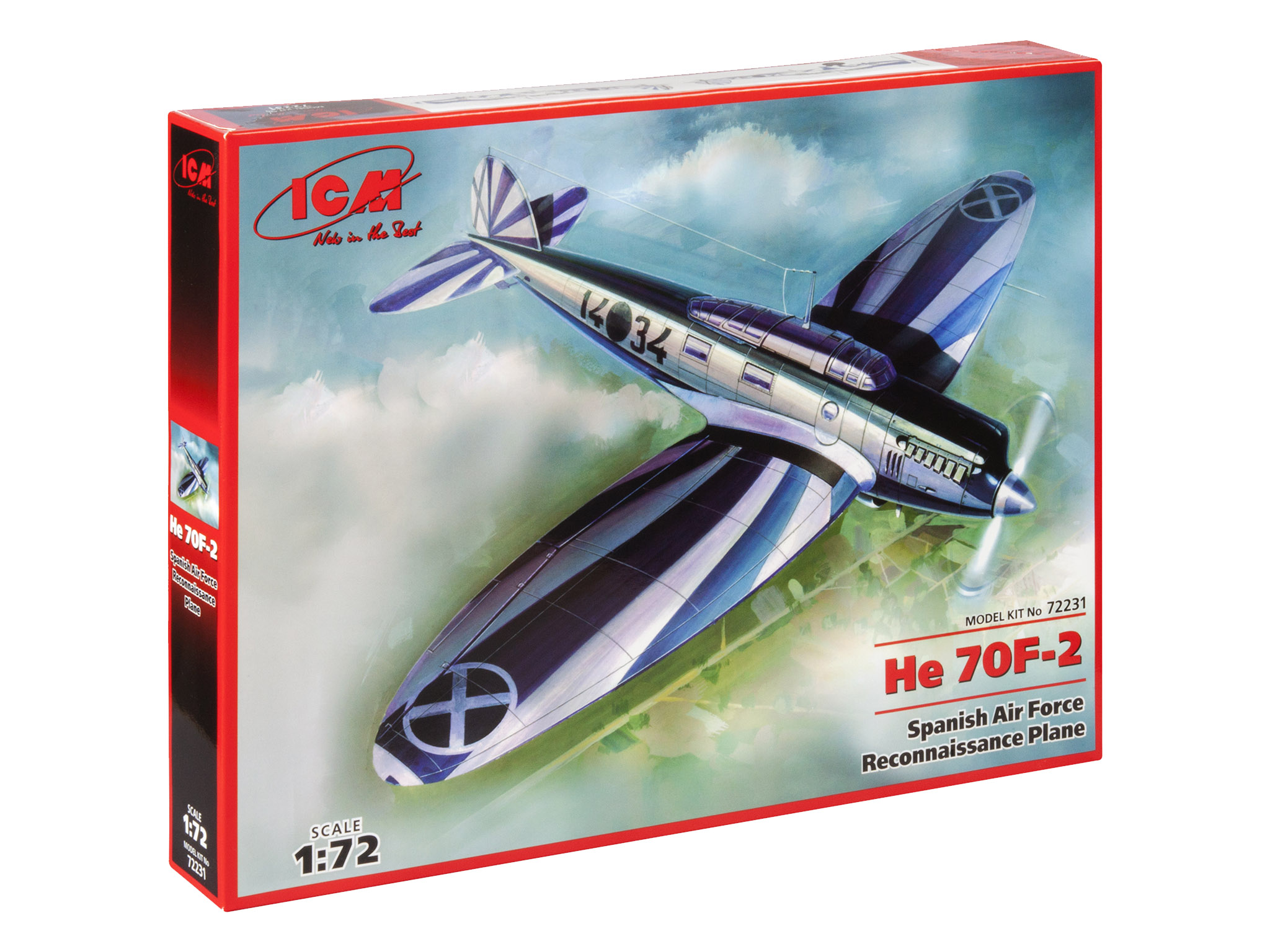 

Сборная модель ICM 1/72 Самолет-разведчик ВВС Испании He 70F-2 72231