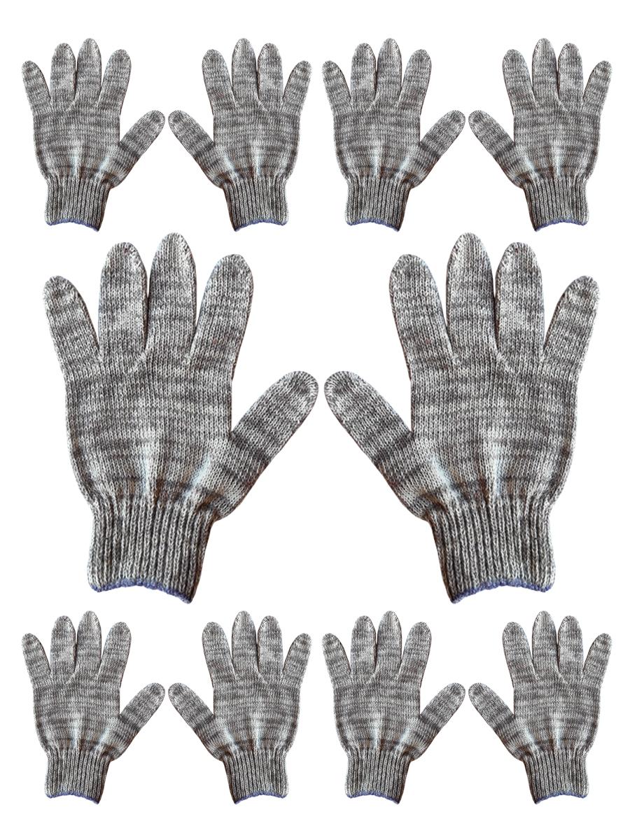 Перчатки SOLARIS ХБ рабочие 7 нитей, 7,5 класс вязки,комплект из ПЯТИ пар зимние рабочие утепленные перчатки с обливом tegera 683а 10