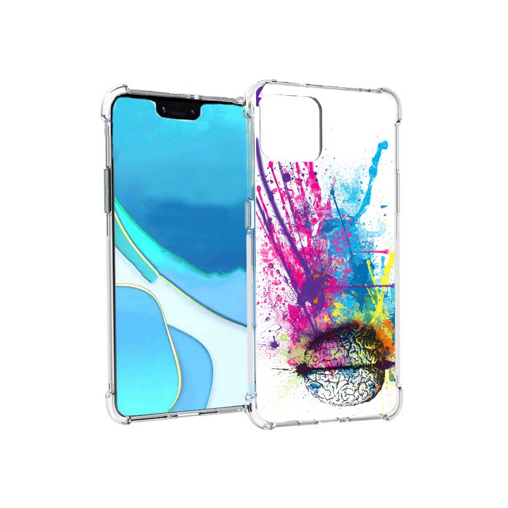 

Чехол MyPads Tocco для Google Pixel 4 XL яркий красочный мозг, Прозрачный, Tocco