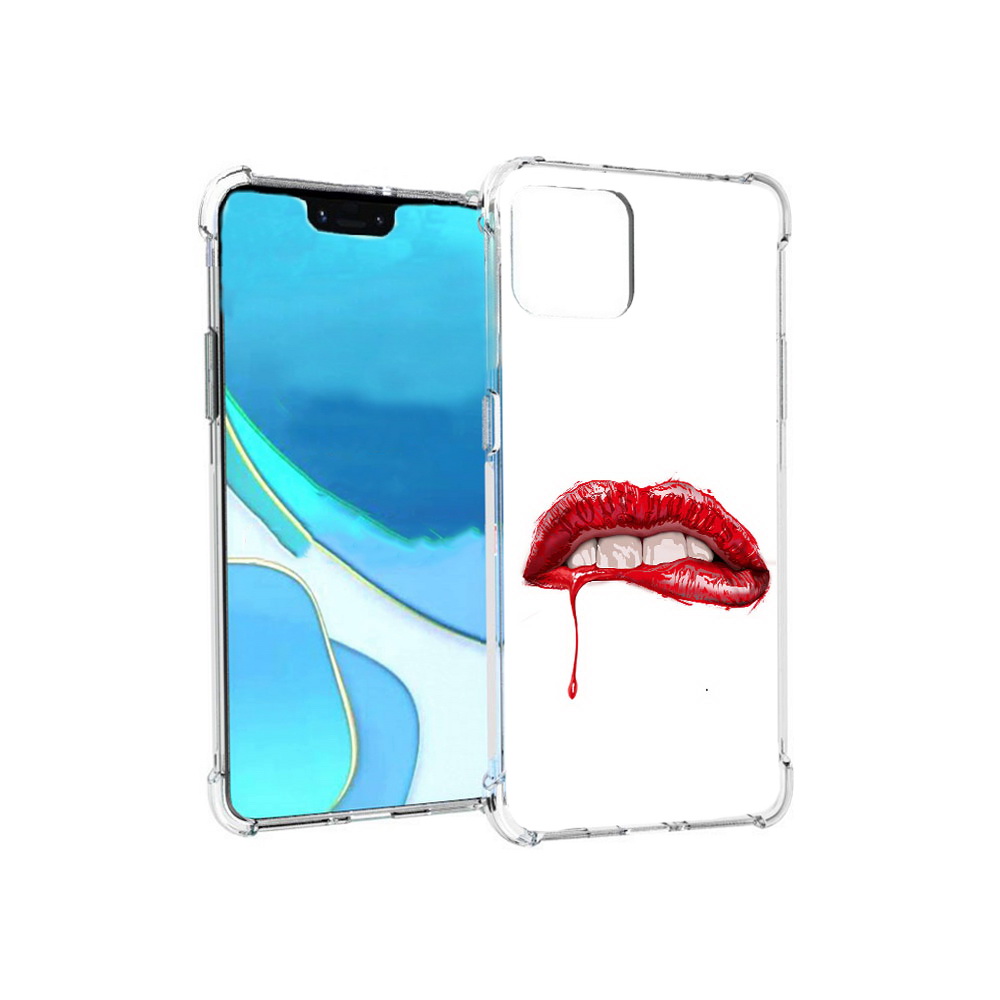 

Чехол MyPads Tocco для Google Pixel 4 XL яркие красные губы, Прозрачный, Tocco