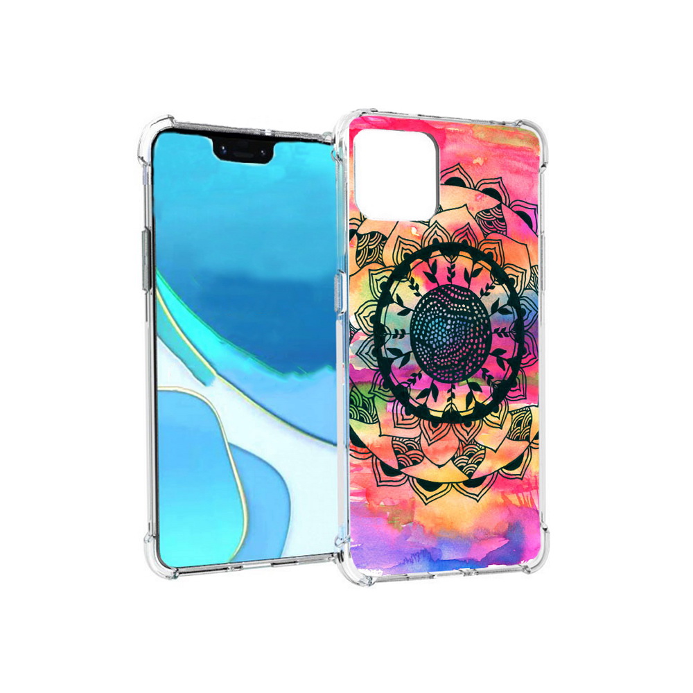 

Чехол MyPads Tocco для Google Pixel 4 XL яркая абстракция круглый цветок, Прозрачный, Tocco