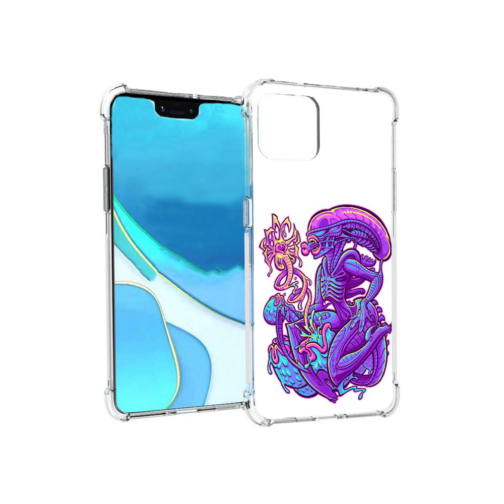 

Чехол MyPads Tocco для Google Pixel 4 XL чужой фиолетовый цвет, Прозрачный, Tocco
