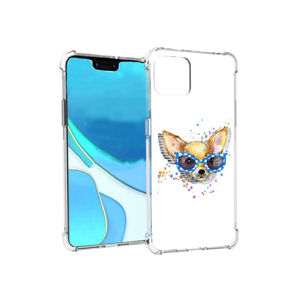 

Чехол MyPads Tocco для Google Pixel 4 XL чихуа-хуа в очках, Прозрачный, Tocco