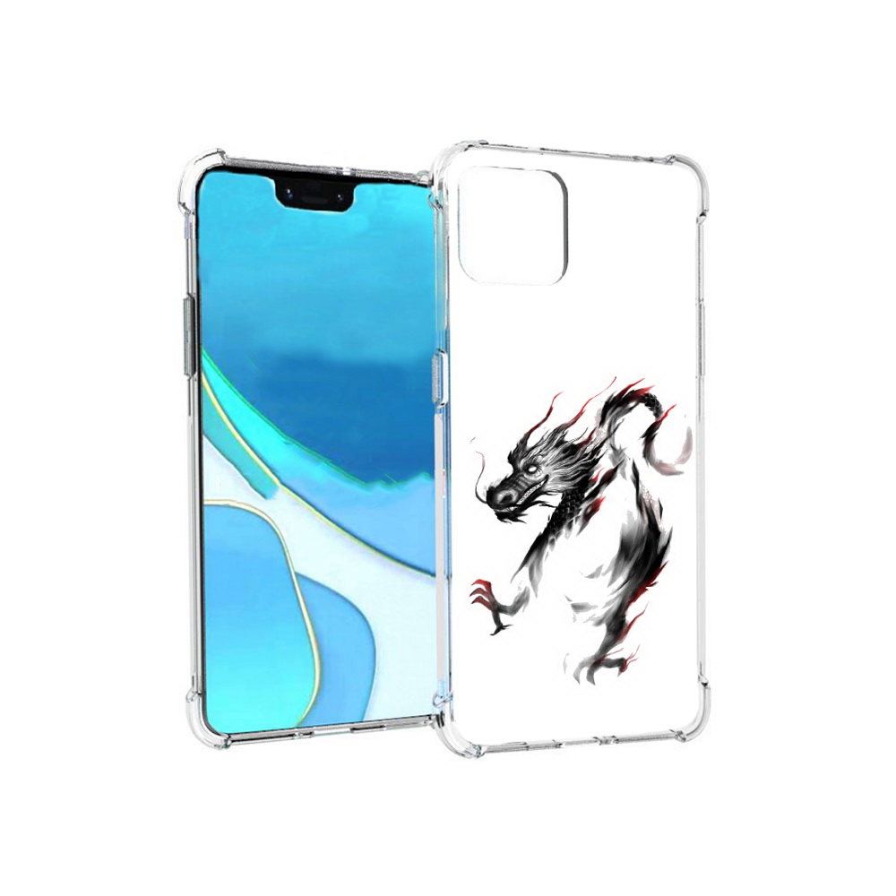 

Чехол MyPads Tocco для Google Pixel 4 XL черный дракон, Прозрачный, Tocco