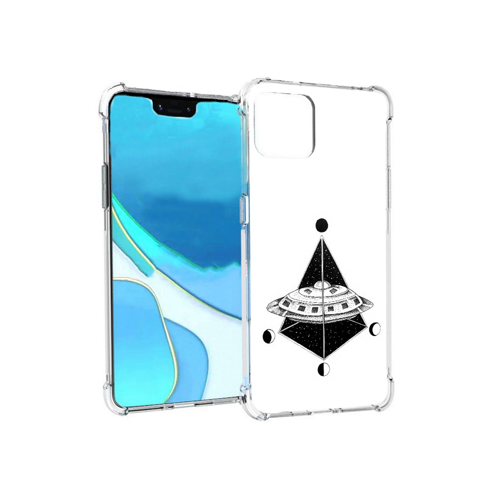 

Чехол MyPads Tocco для Google Pixel 4 XL черно белая летающая тарелка, Прозрачный, Tocco