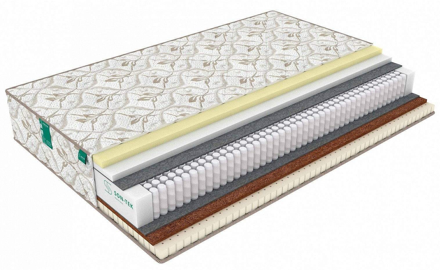 

Матрас Sleeptek Prestige MemoryStandart LatexStrong 190х205, Бежевый;белый;серый;серебристый, Prestige MemoryStandart LatexStrong