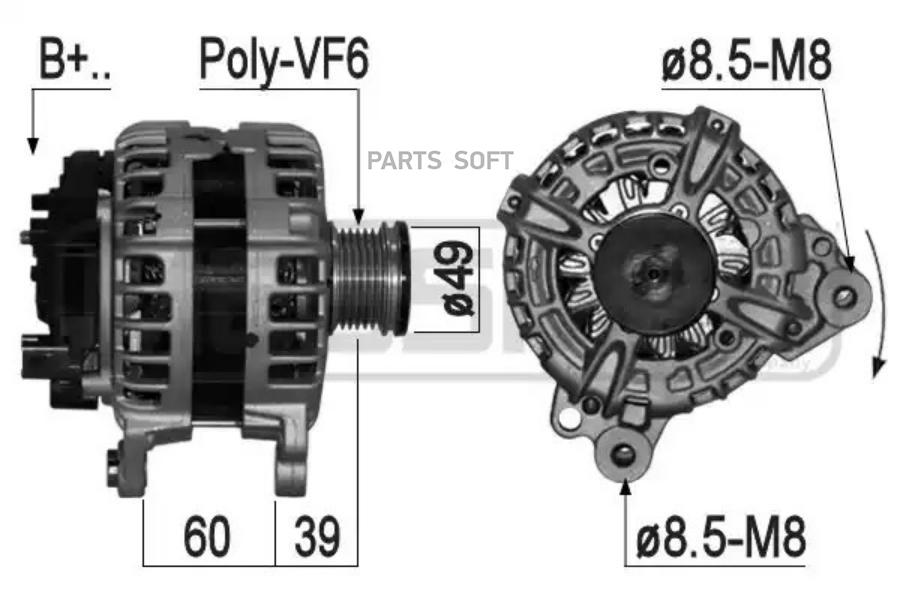 

Генератор ERA для Skoda Octavia III, Yeti 2014-2019/Volkswagen Golf VII, Polo 209260