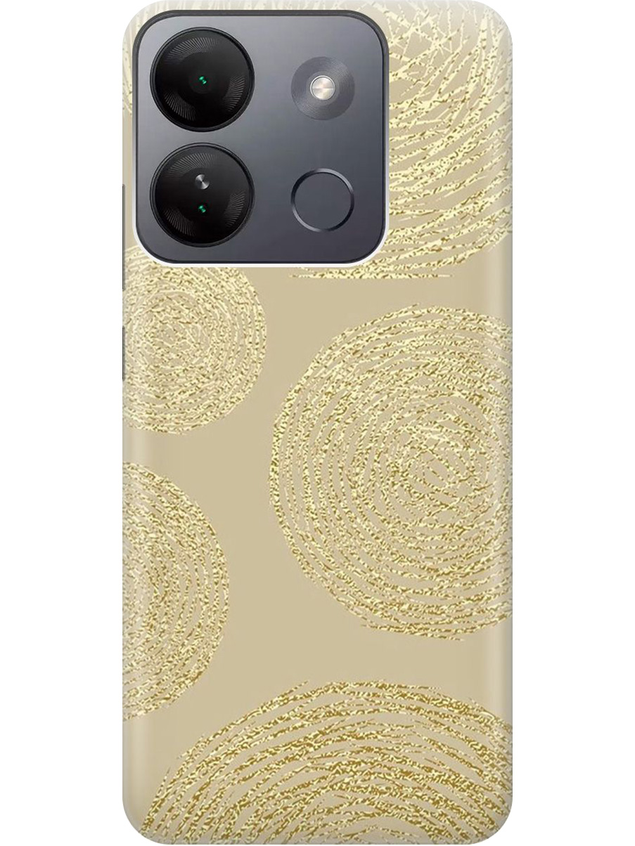 

Силиконовый чехол на Infinix Smart 7 HD с принтом "Золотые круги", Прозрачный;золотистый, 769392031